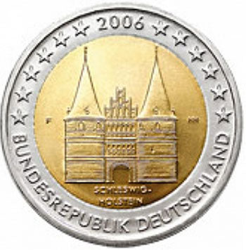 Deutschland 2€ Präsidentschaft Schleswig - Holstentor 2006 (5 Buchstaben)