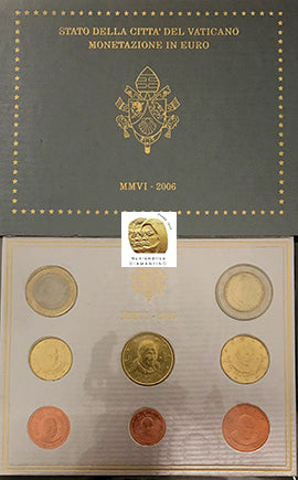 Vatikan Set Bnc 1ct. zu 2 € 2006